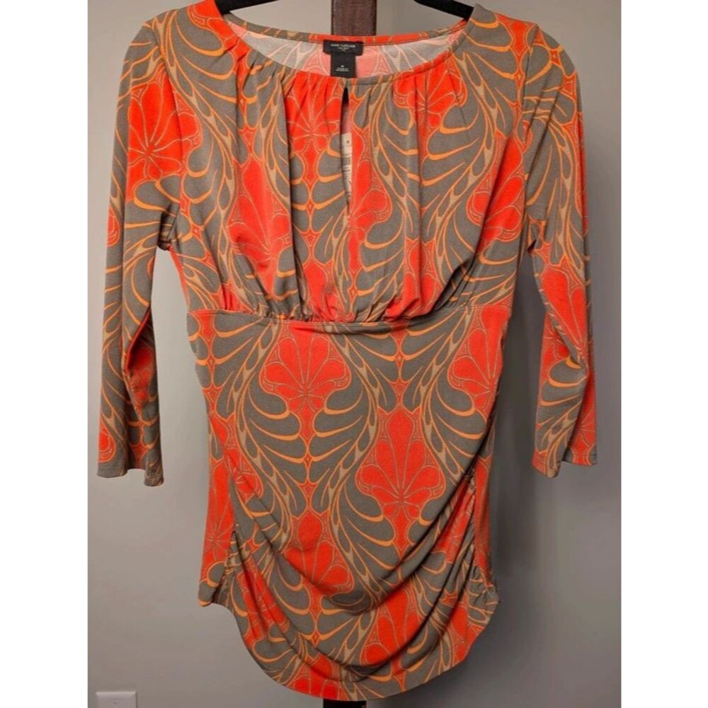 Ann Taylor NWT Abstract Floral Surplice Blouse M